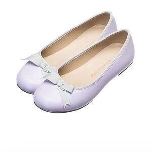Elephantito Lavender Ballet Flats with Light Gray Bow